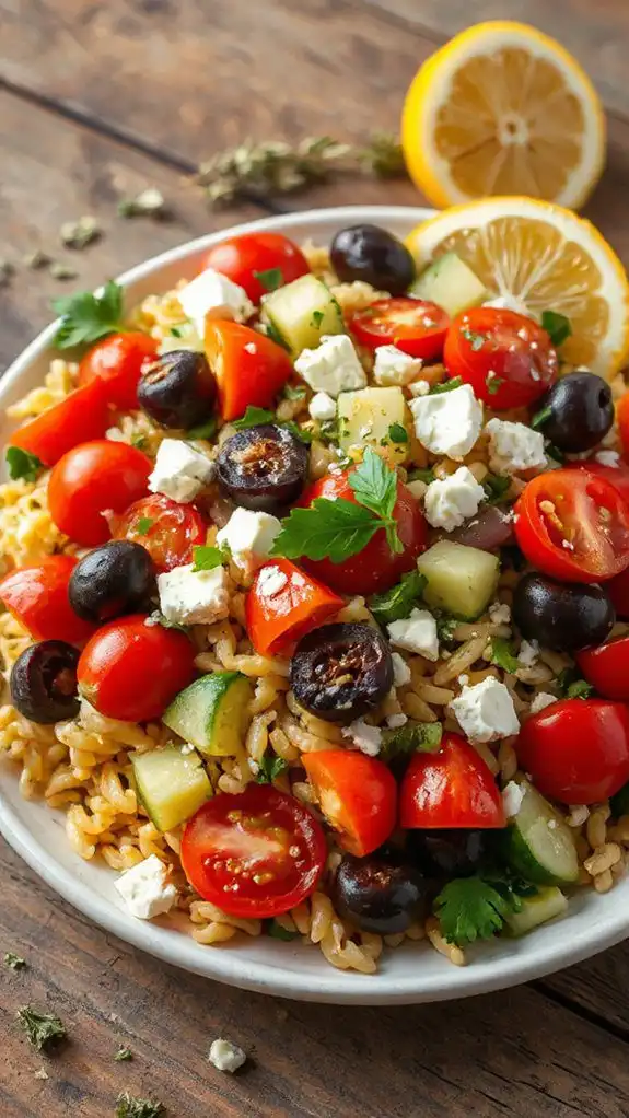 fresh mediterranean orzo dish