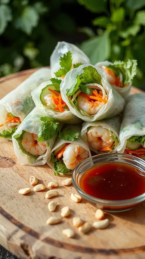 fresh minty summer rolls
