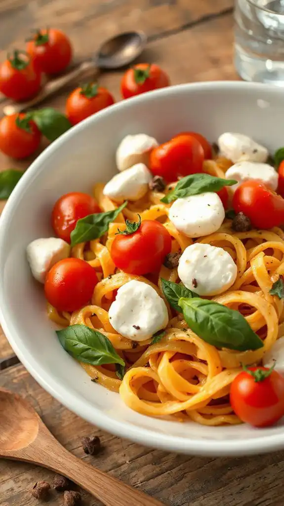 fresh mozzarella and tomatoes