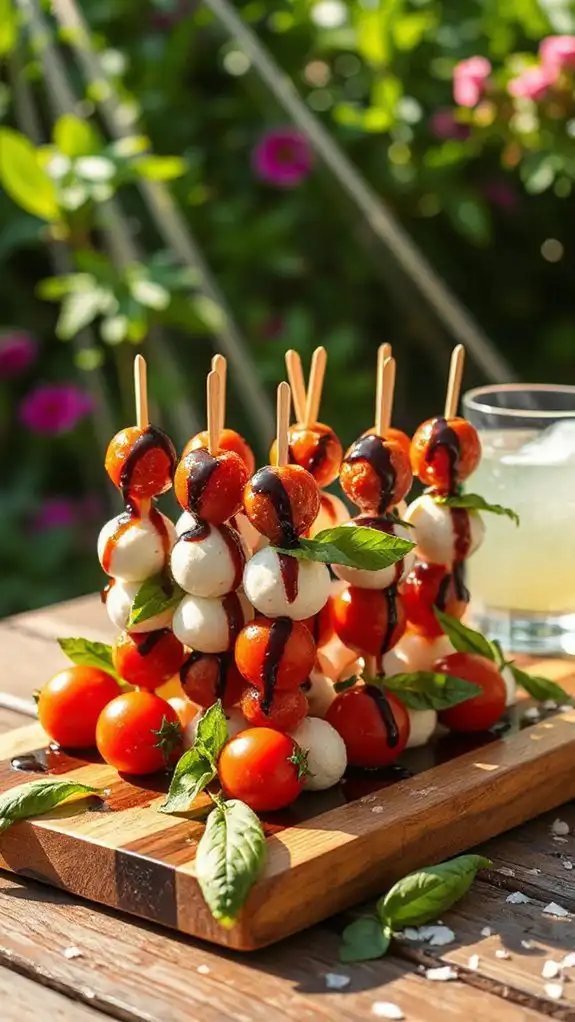 fresh mozzarella tomato basil skewers fresh mozzarella tomato basil skewers