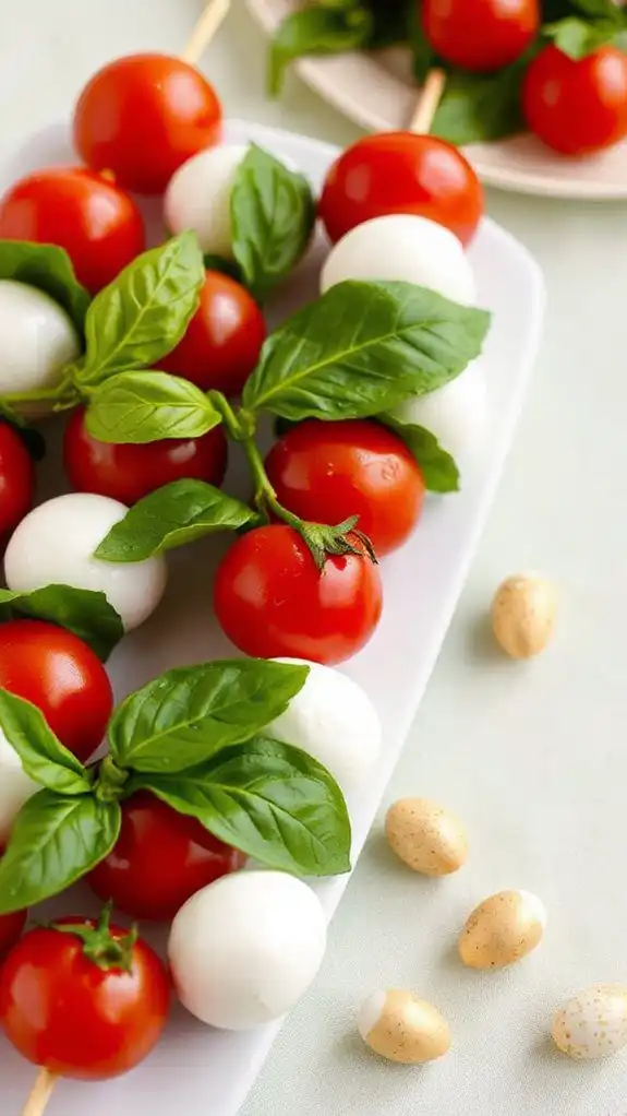 fresh mozzarella tomato skewers