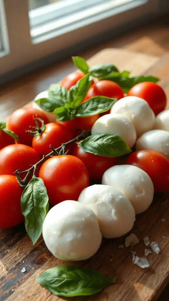 fresh mozzarella tomato skewers