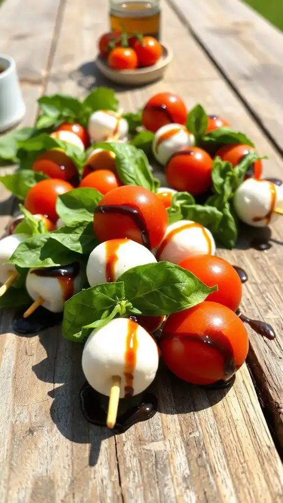 fresh mozzarella tomato skewers