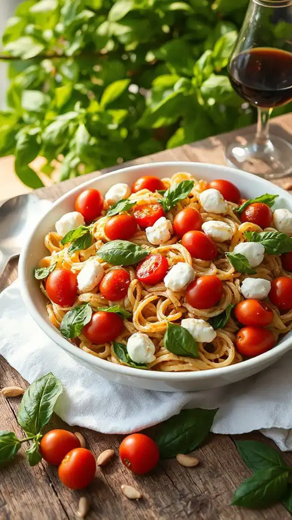 fresh mozzarella tomatoes basil