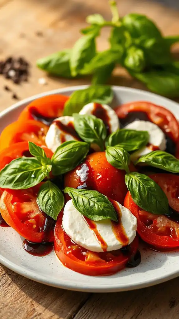fresh mozzarella tomatoes basil