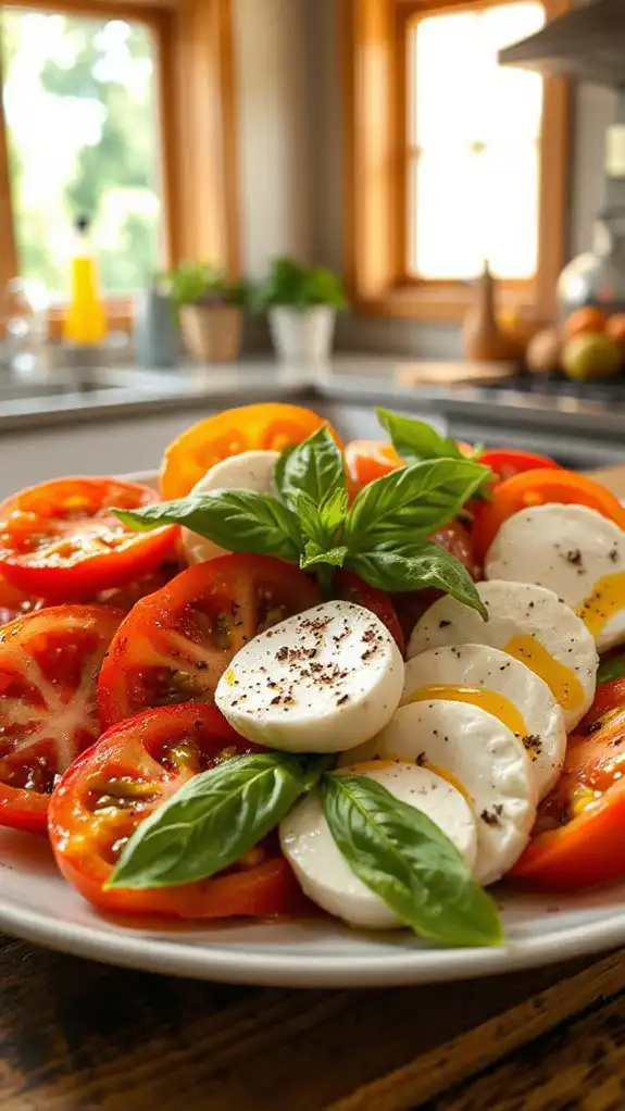 fresh mozzarella tomatoes basil