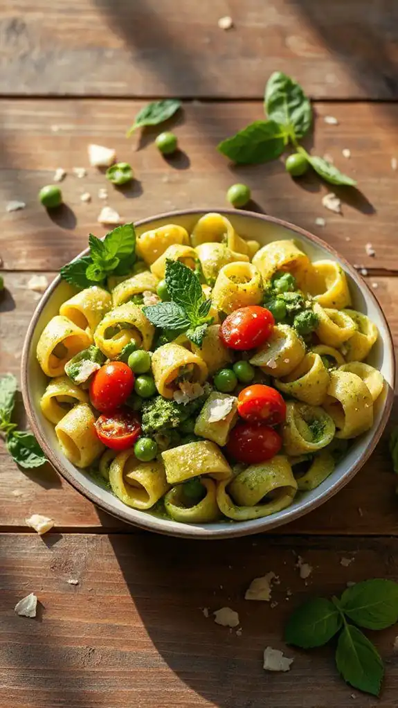 fresh pea mint pasta