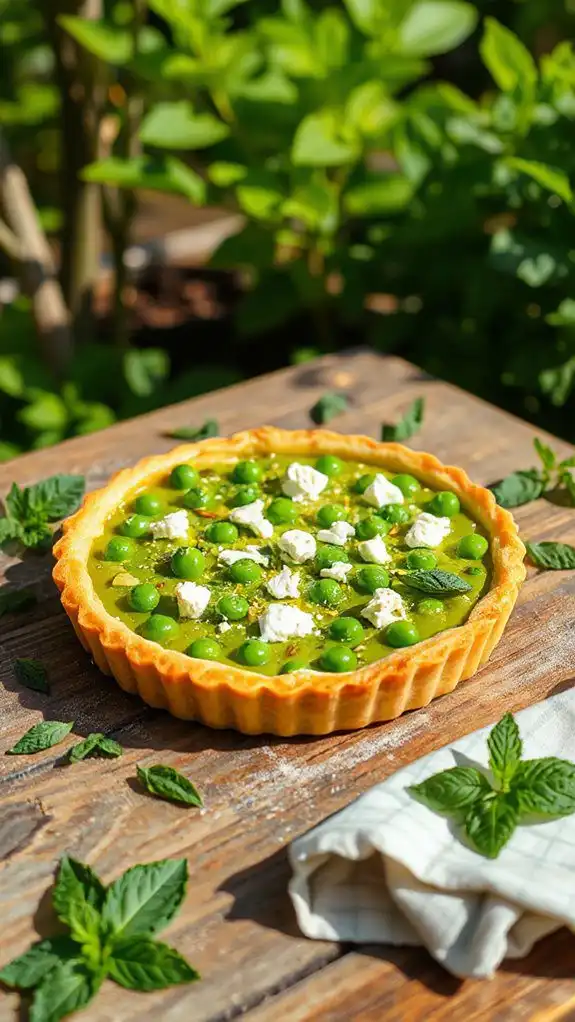 fresh pea mint tart