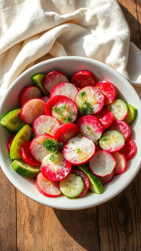 fresh radish cucumber salad