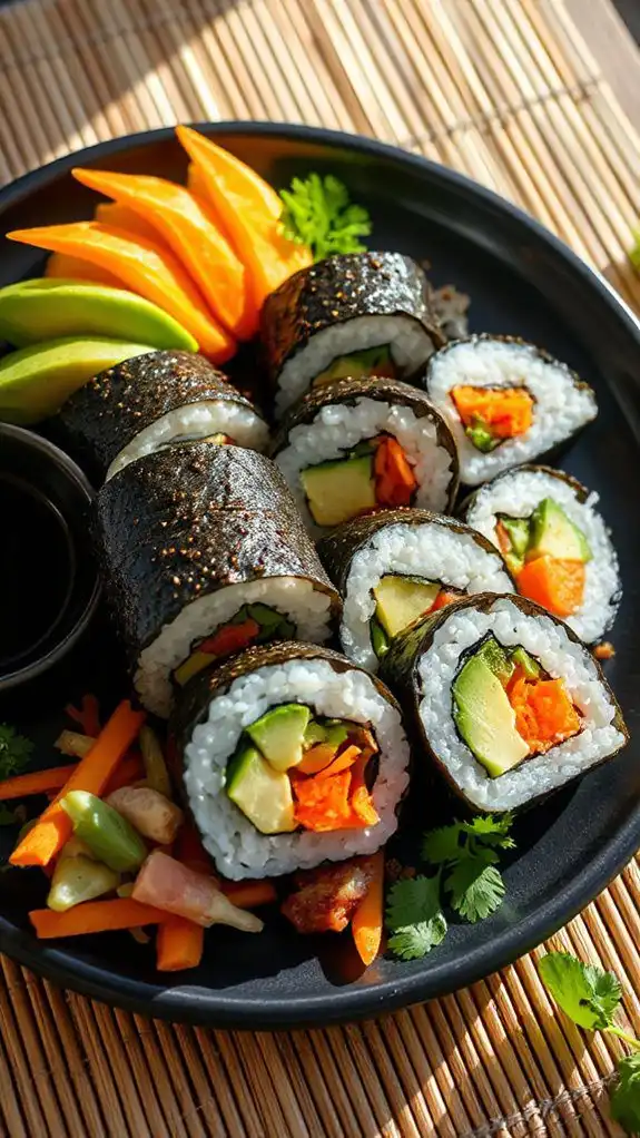 fresh seasonal veggie rolls