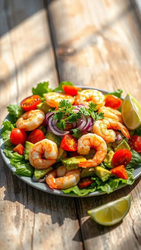 fresh shrimp and avocado