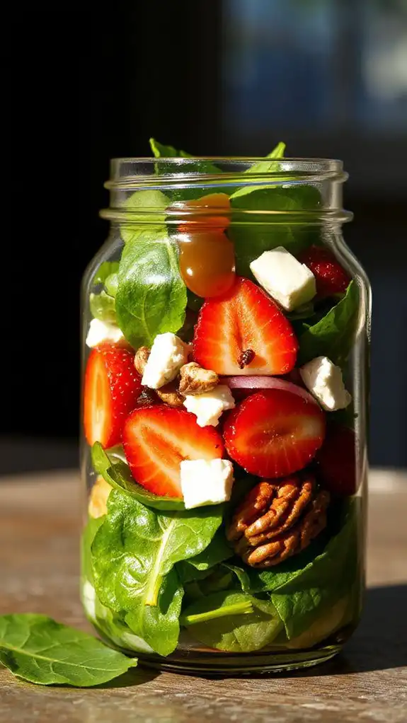 fresh strawberry spinach salad