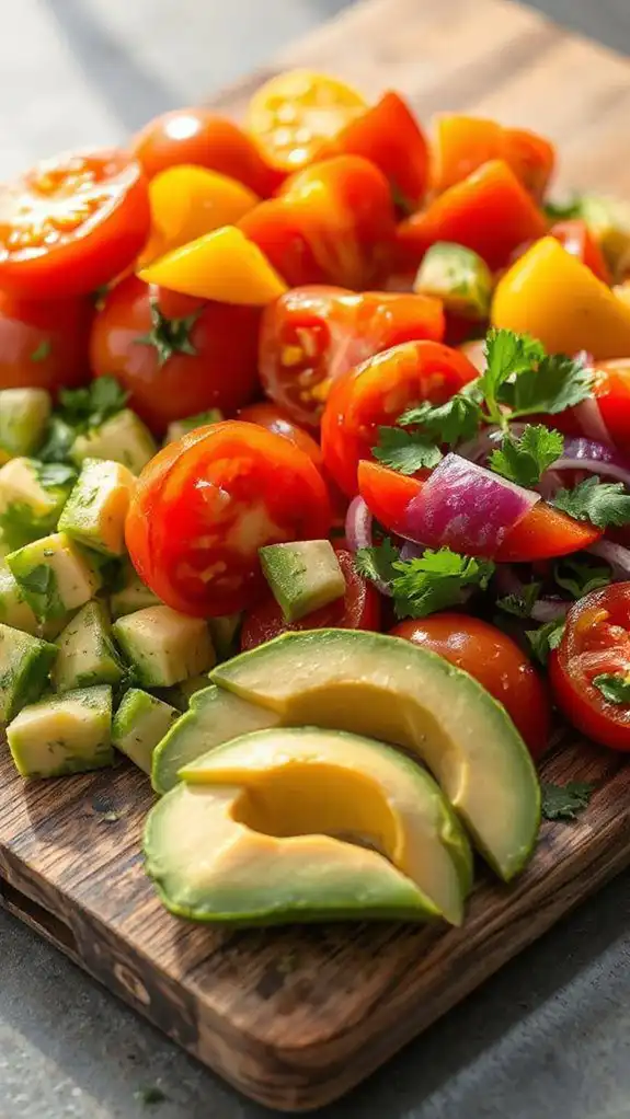 fresh tomato avocado mix