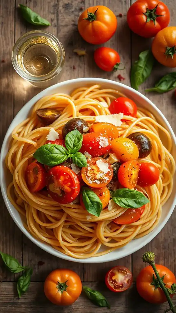 fresh tomato basil pasta