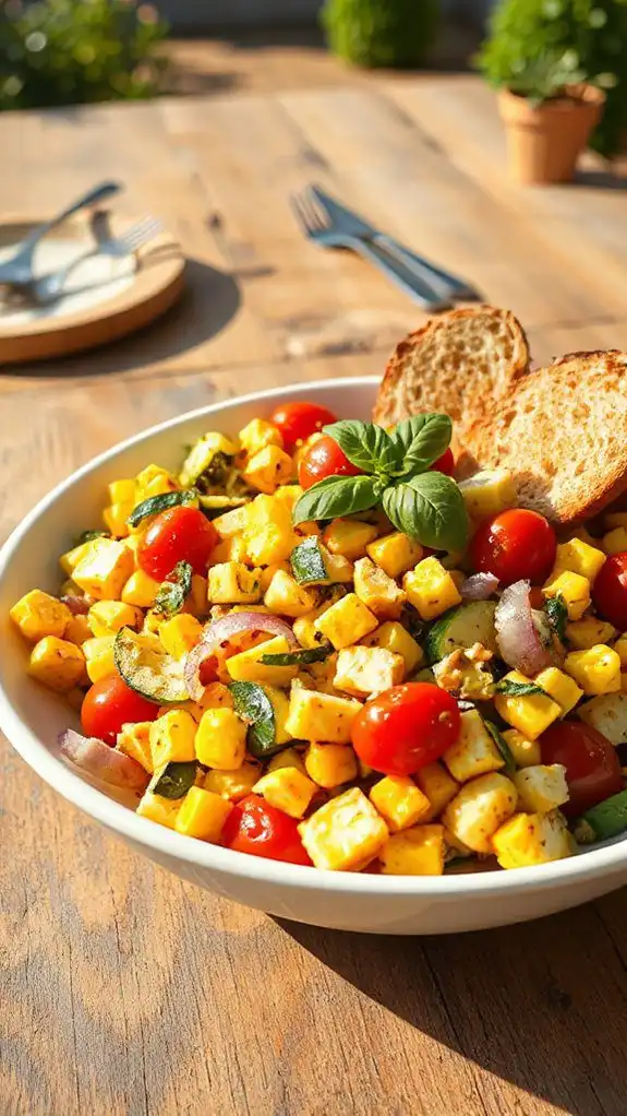 fresh vegetable bread salad
