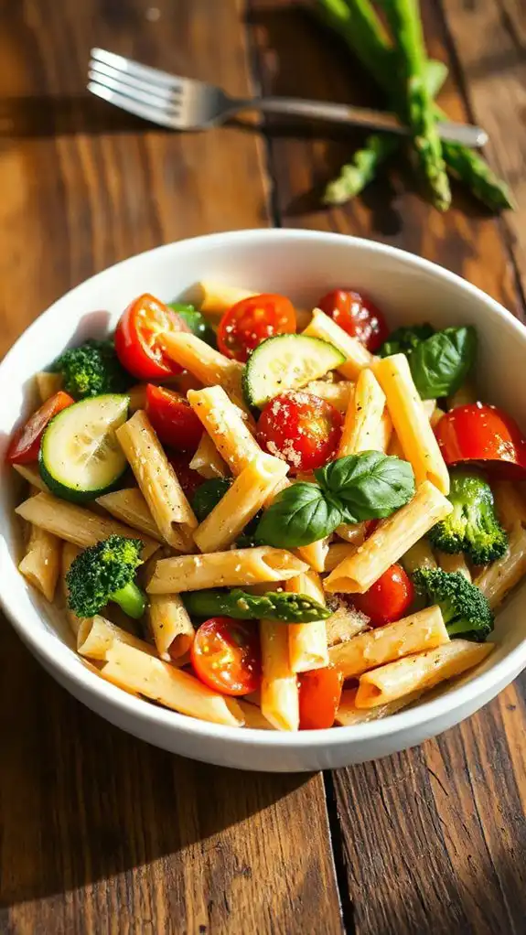 fresh vegetable pasta dish