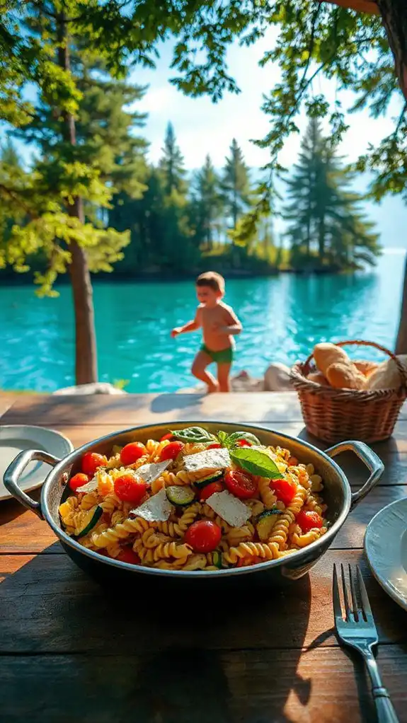 fresh vegetable pasta dish