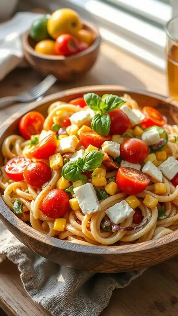fresh veggie summer pasta