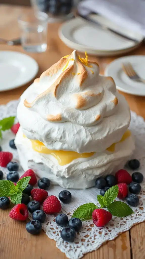 frozen cake with meringue