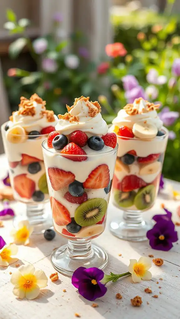 fruit filled vanilla pudding cups