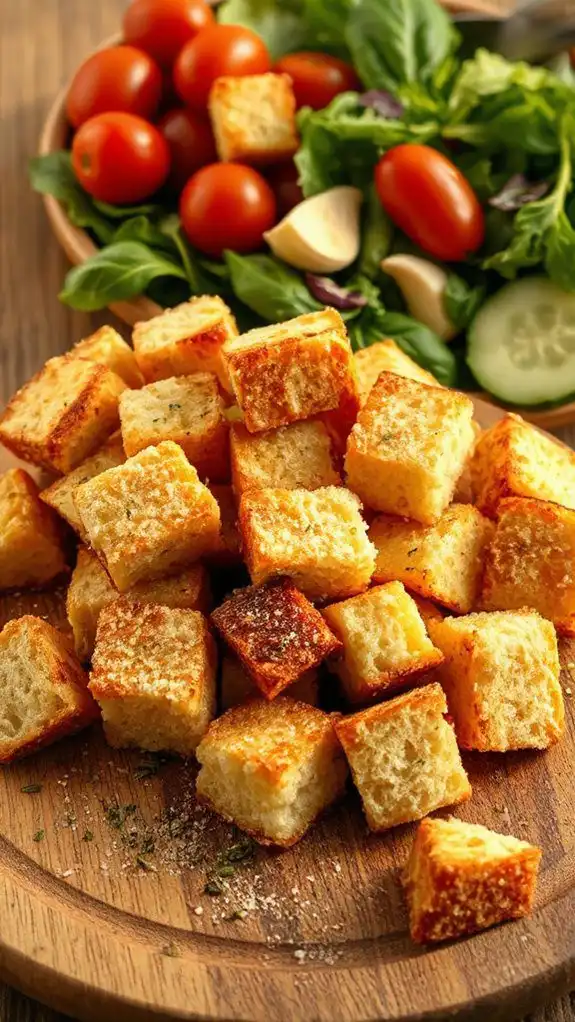 garlic bread salad topping