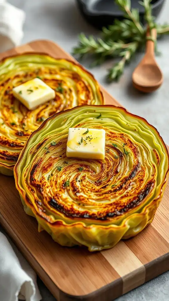 garlic butter cabbage steaks