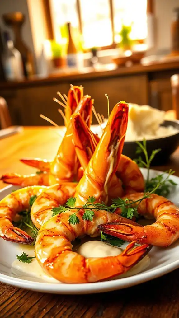 garlic butter prawns dish
