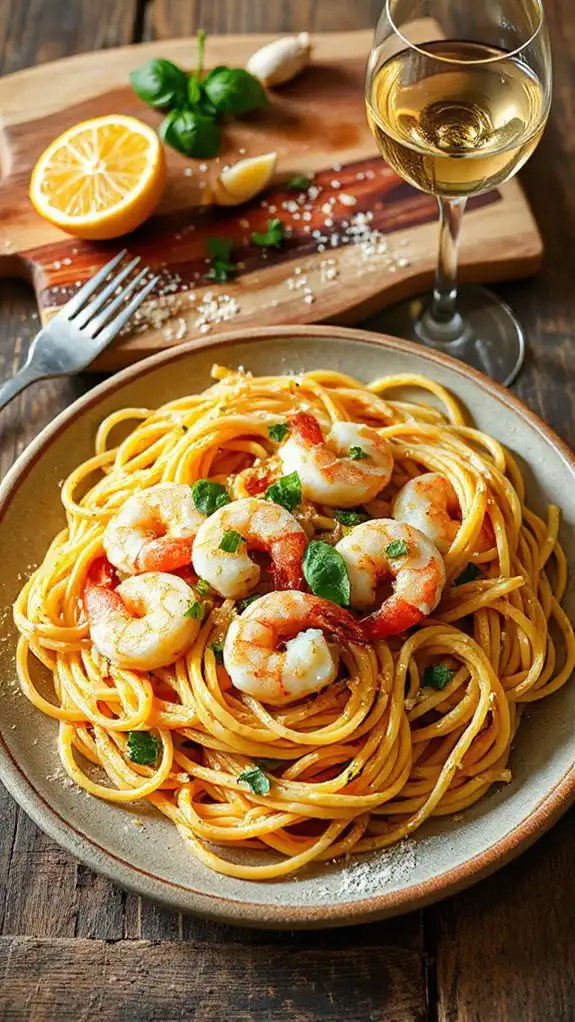 garlic butter shrimp pasta