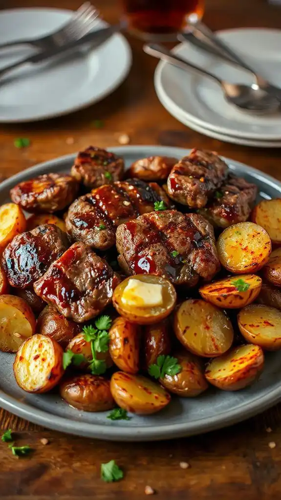 garlic butter steak dish