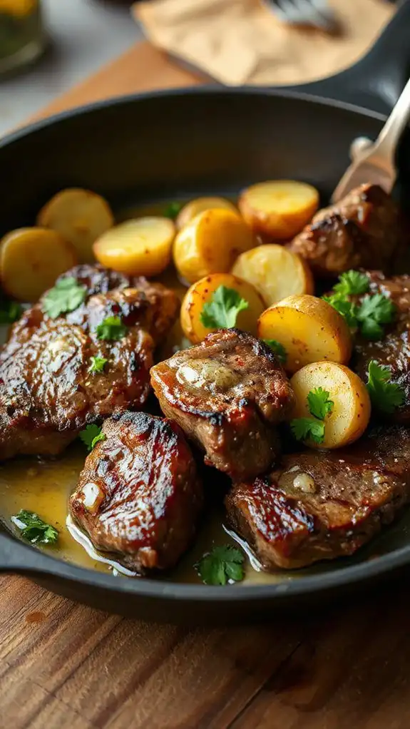 garlic butter steak skillet