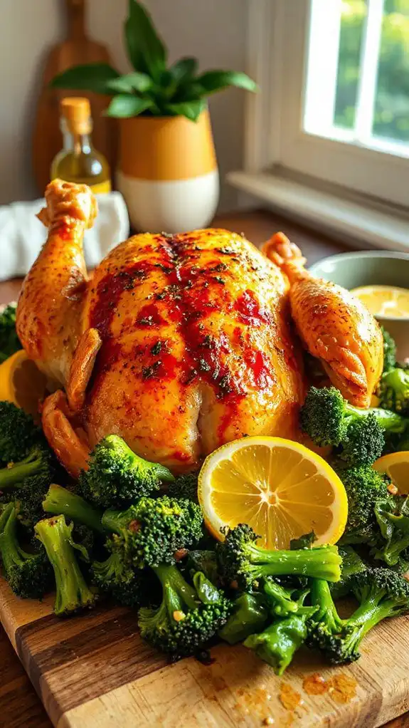 garlic chicken and broccoli rabe