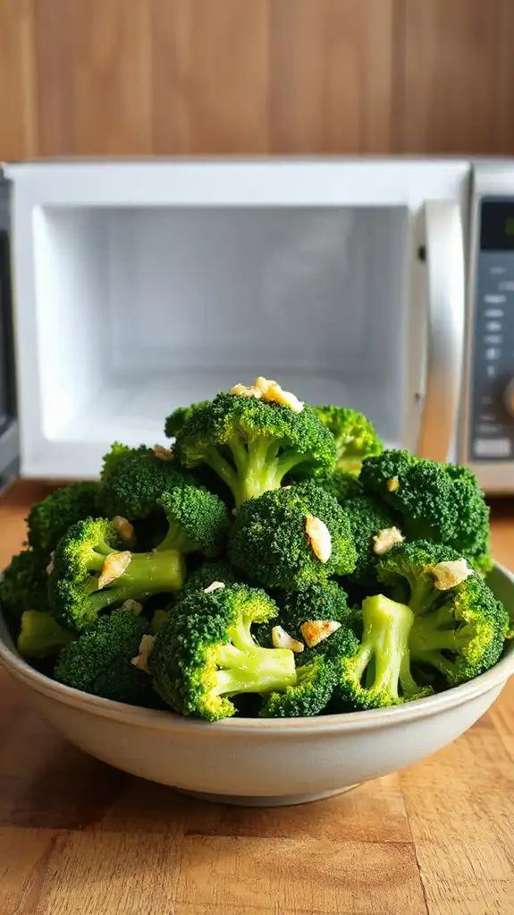 garlic flavored steamed broccoli