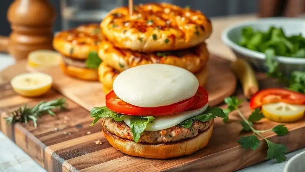 garlic herb infused turkey burgers