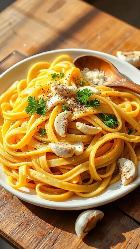garlic infused buttery noodles