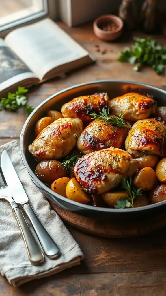 garlic infused chicken with potatoes
