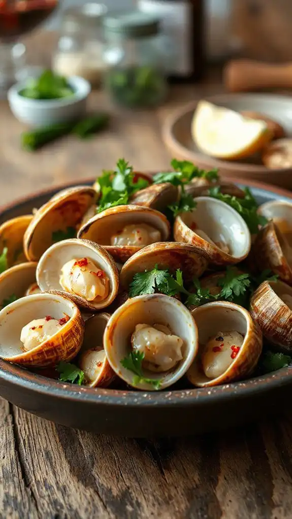 garlic infused clam dish