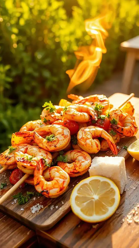 garlic lemon shrimp skewers