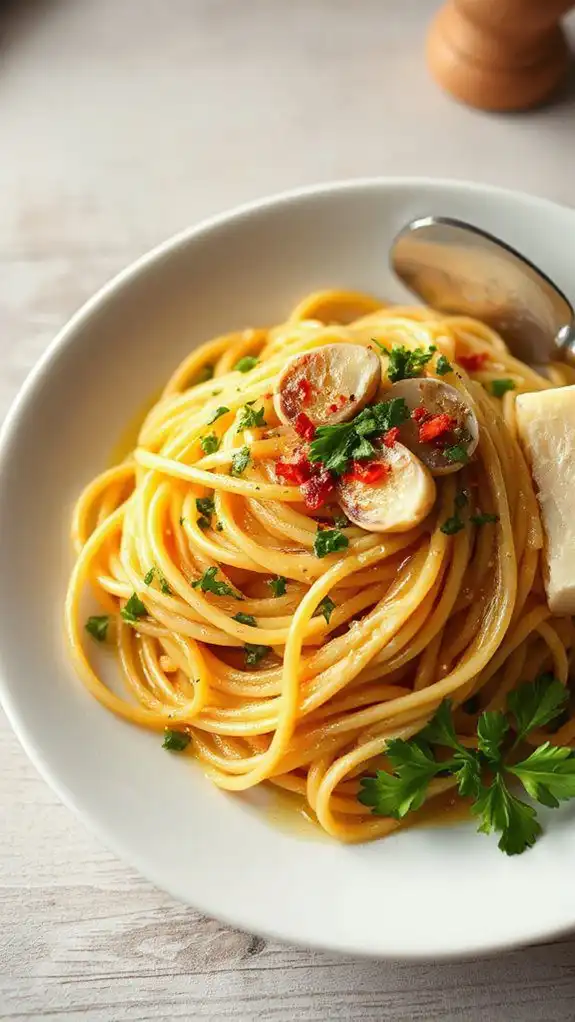 garlic oil pasta dish
