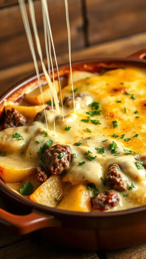 garlic parmesan beef bake