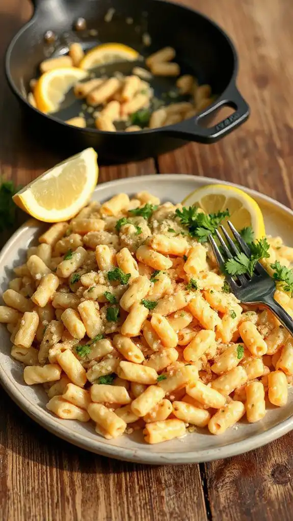 garlic parmesan flavored pasta