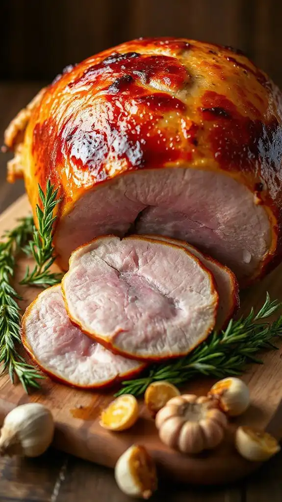 garlic rosemary flavored ham