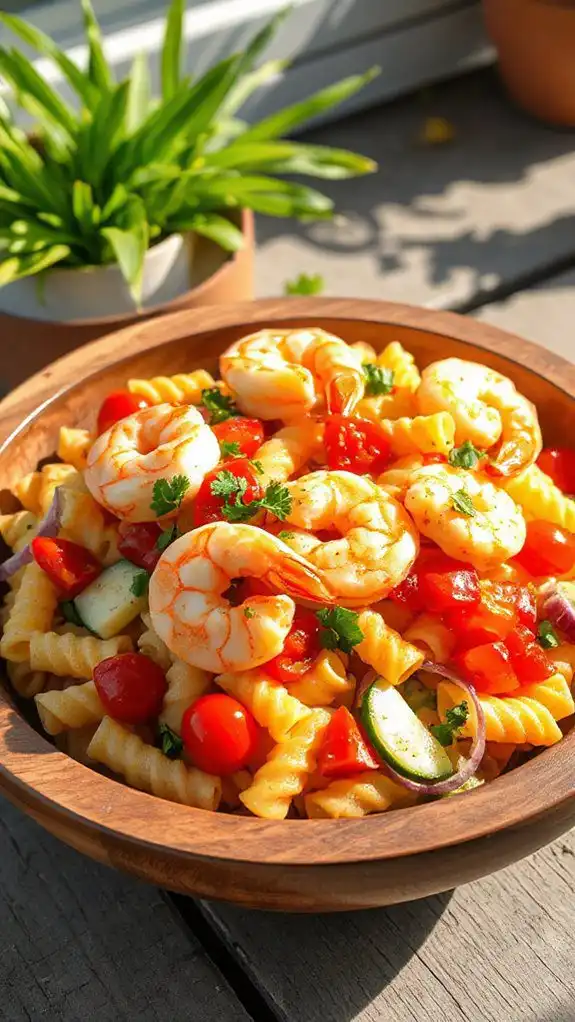 garlic shrimp pasta salad