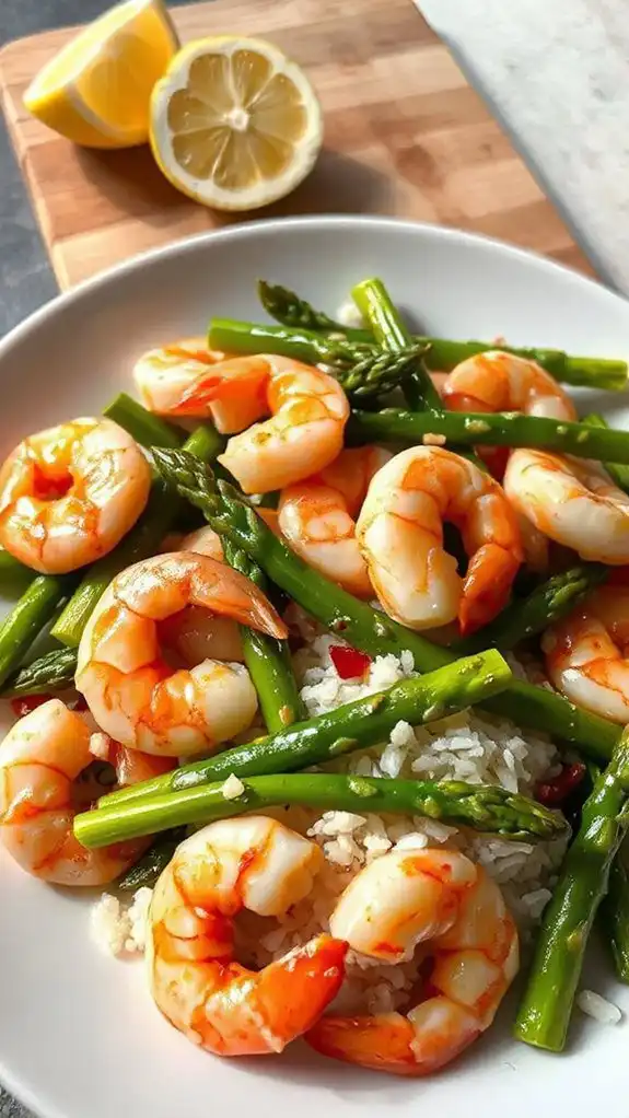 garlic shrimp with asparagus