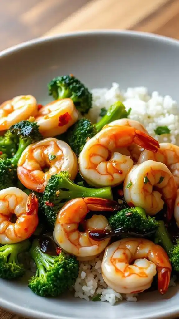 garlic shrimp with broccoli