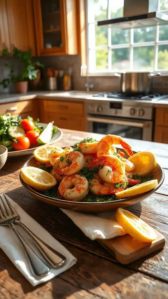 garlic shrimp with lemon