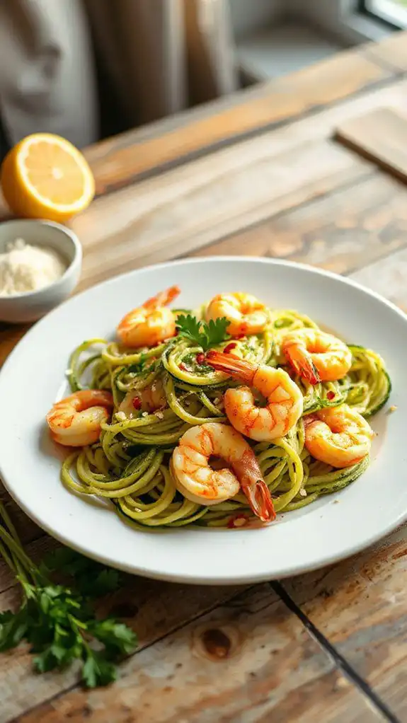 garlic shrimp zucchini noodles