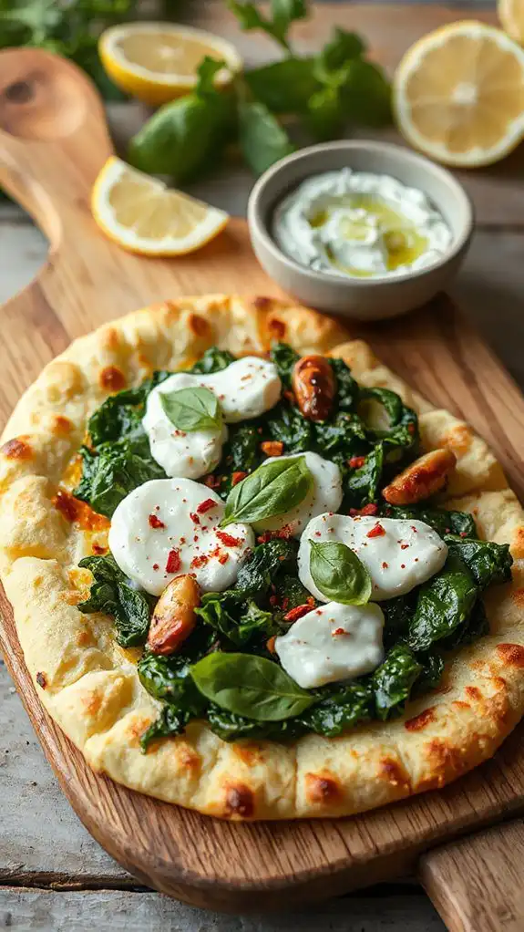 garlic spinach flatbread recipe