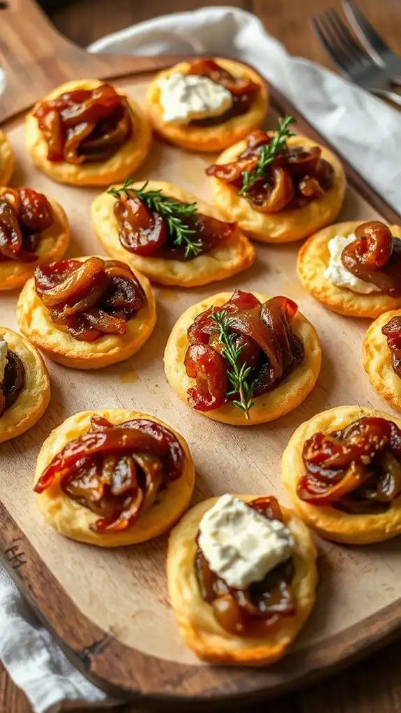 goat cheese caramelized onion tartlets