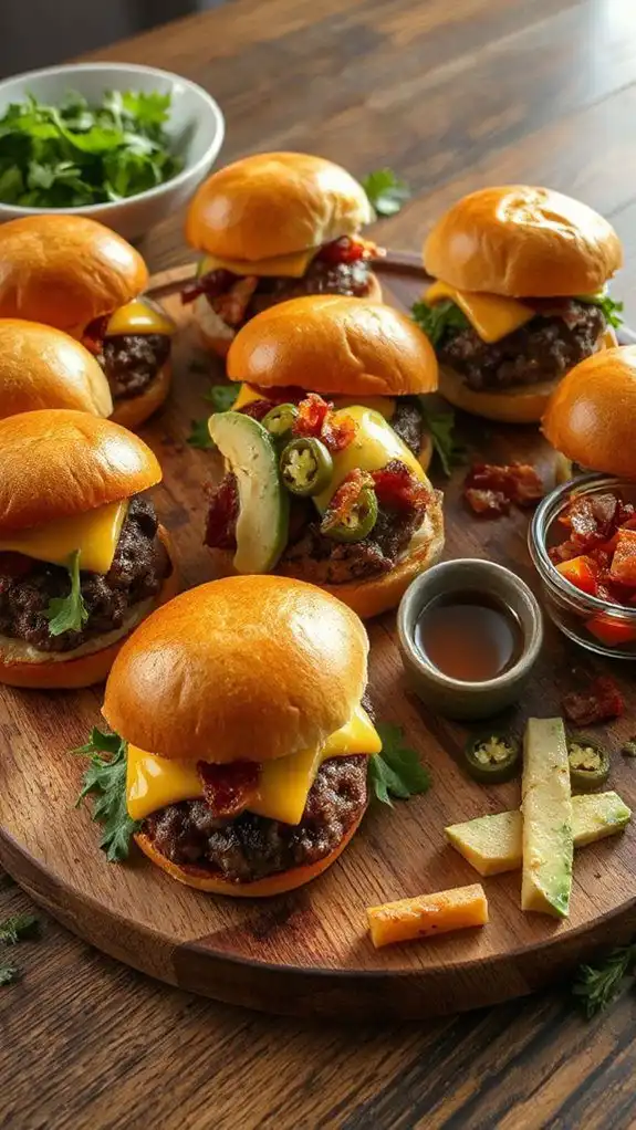 gourmet sliders with toppings