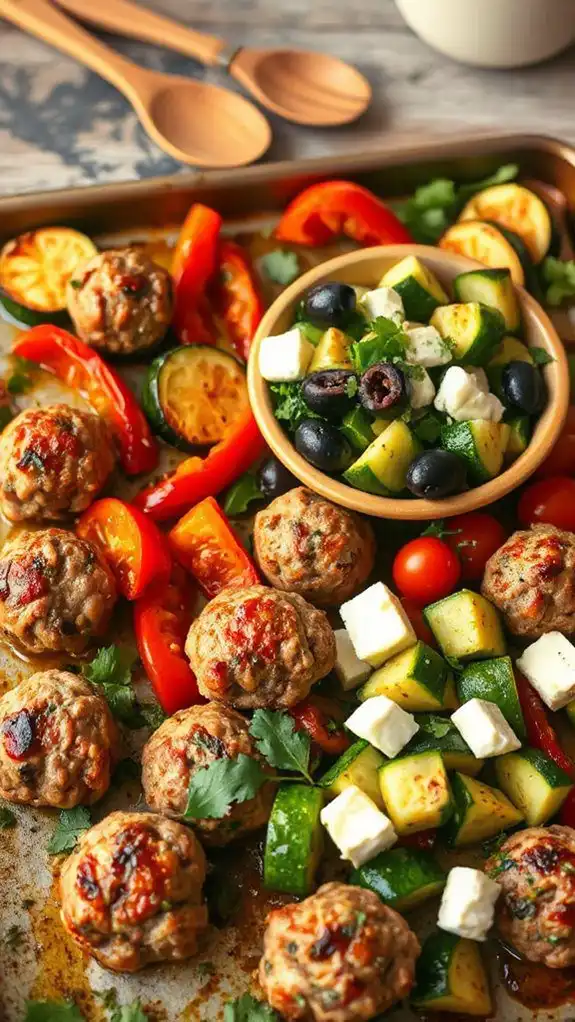 greek meatballs with salad